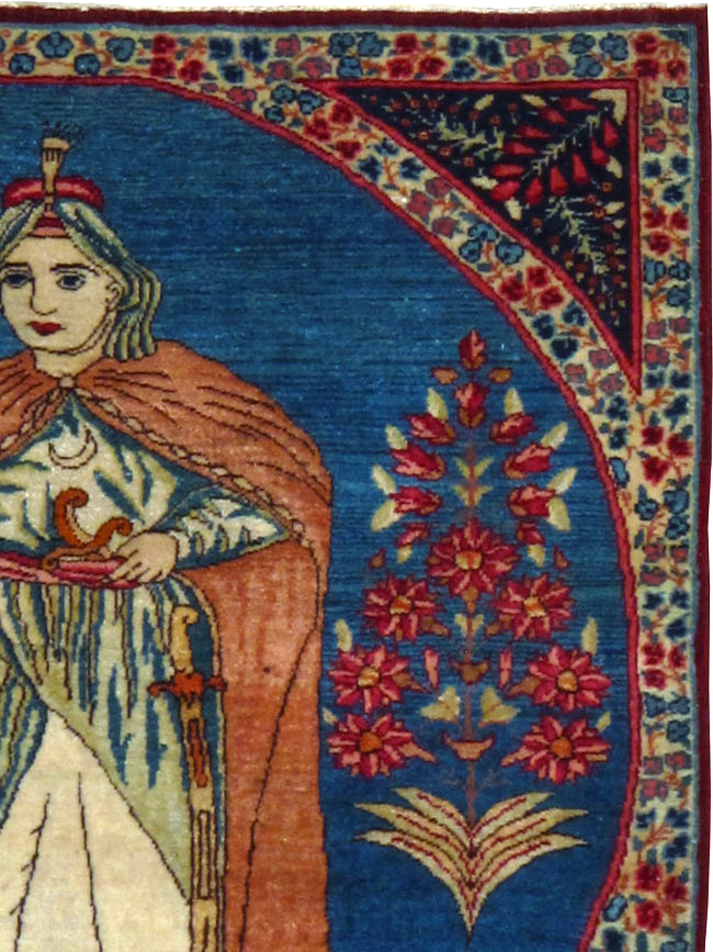 Antique Persian Lavar Kerman Pictorial Rug, No.13312 - Galerie Shabab