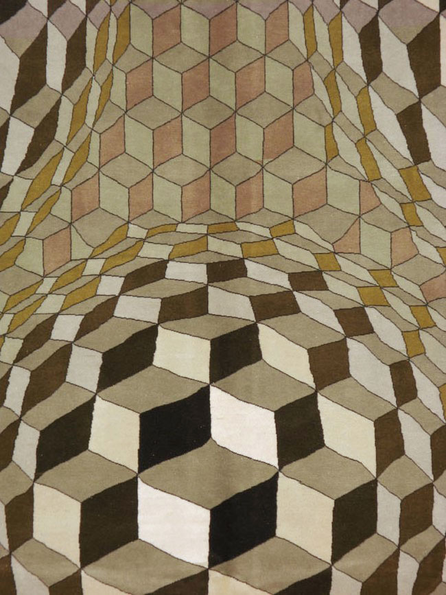 Vintage Persian Tabriz Modernist Rug, No.13324 - Galerie Shabab