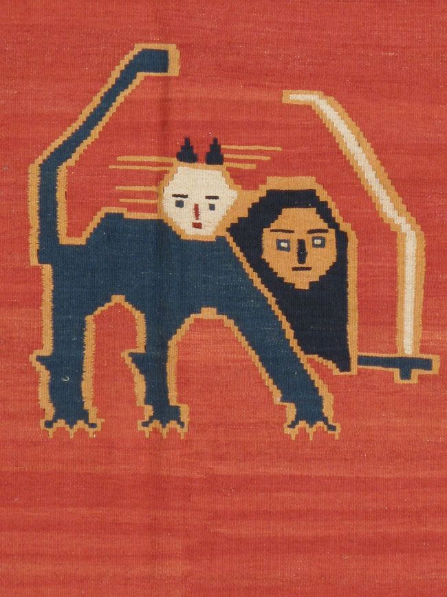 Vintage Persian Pictorial Kilim, No.13396 - Galerie Shabab