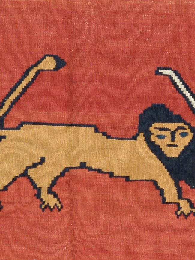 Vintage Persian Pictorial Kilim, No.13396 - Galerie Shabab