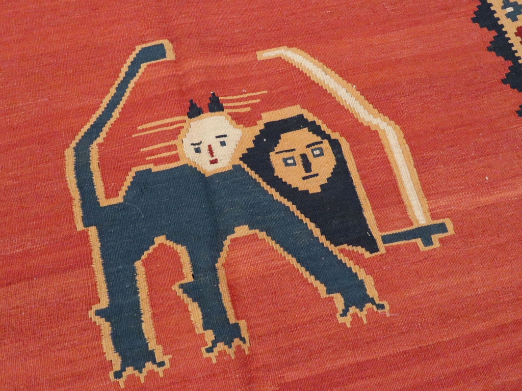 Vintage Persian Pictorial Kilim, No.13396 - Galerie Shabab