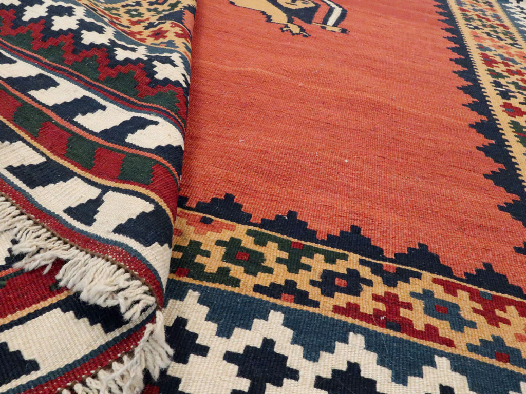 Vintage Persian Pictorial Kilim, No.13396 - Galerie Shabab