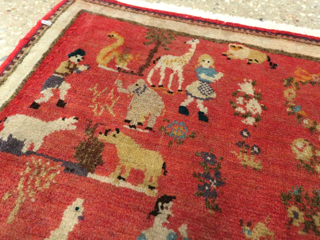 Vintage Persian Tabriz Pictorial Rug, No.13413 - Galerie Shabab