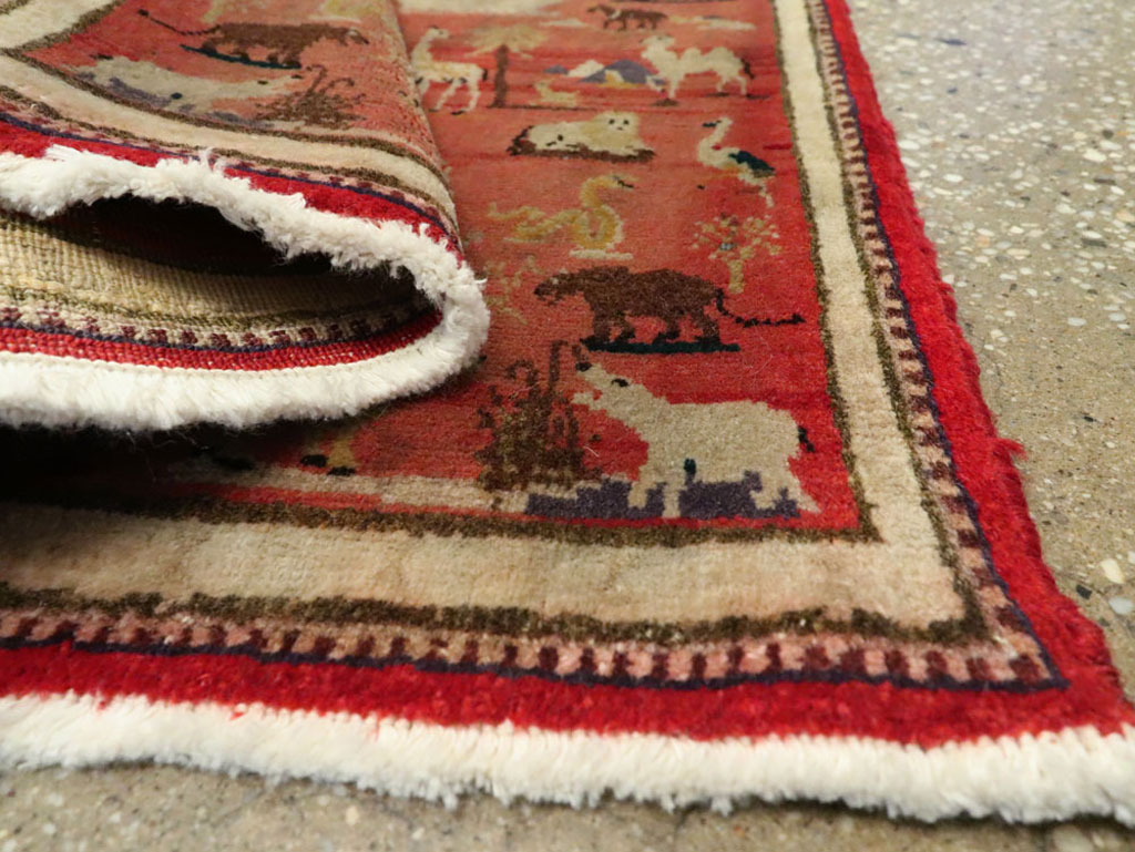 Vintage Persian Tabriz Pictorial Rug, No.13413 - Galerie Shabab