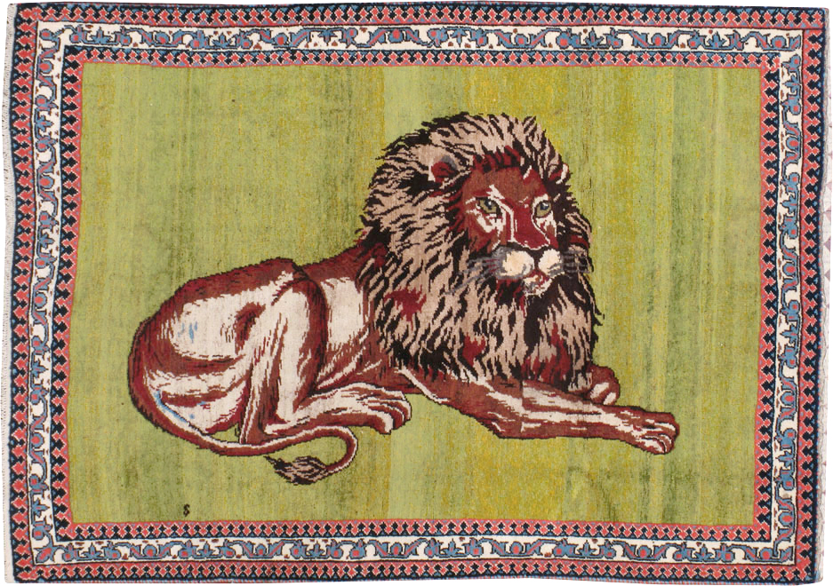 Vintage Persian Gabbeh Pictorial Rug, No.13415 - Galerie Shabab