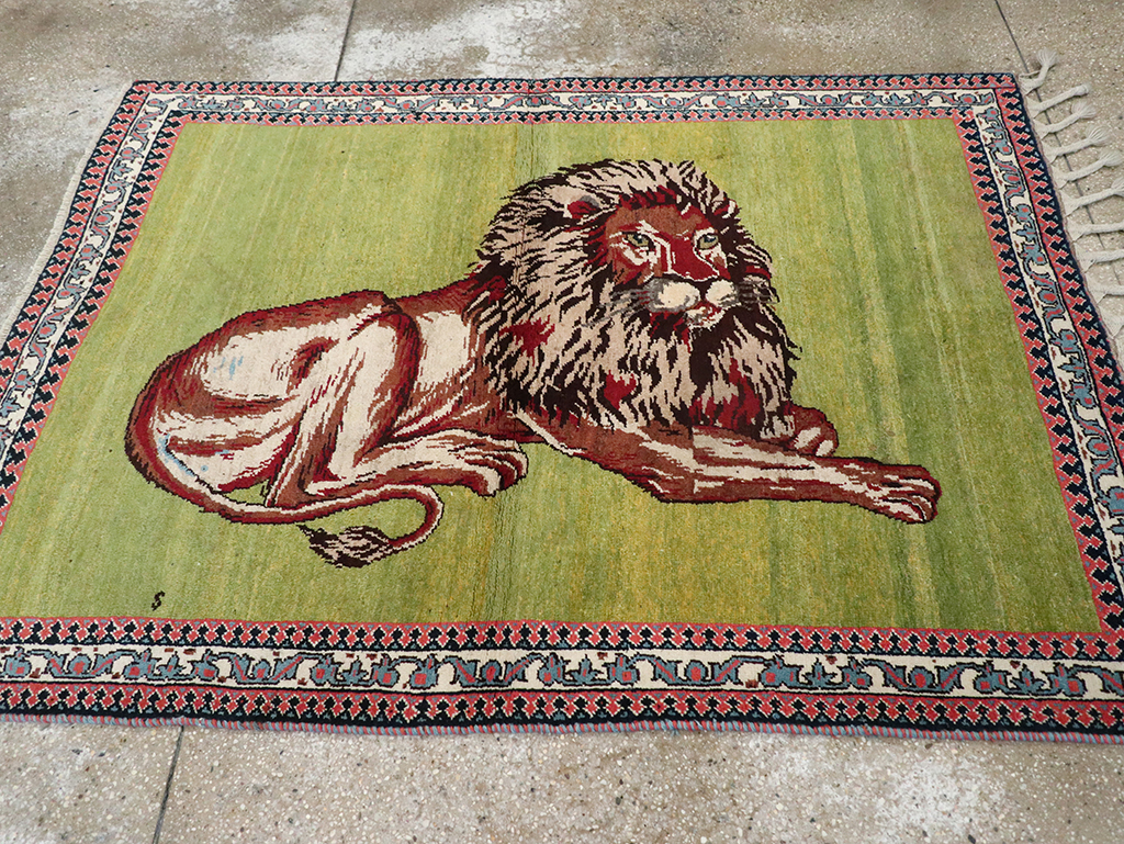 Vintage Persian Gabbeh Pictorial Rug, No.13415 - Galerie Shabab