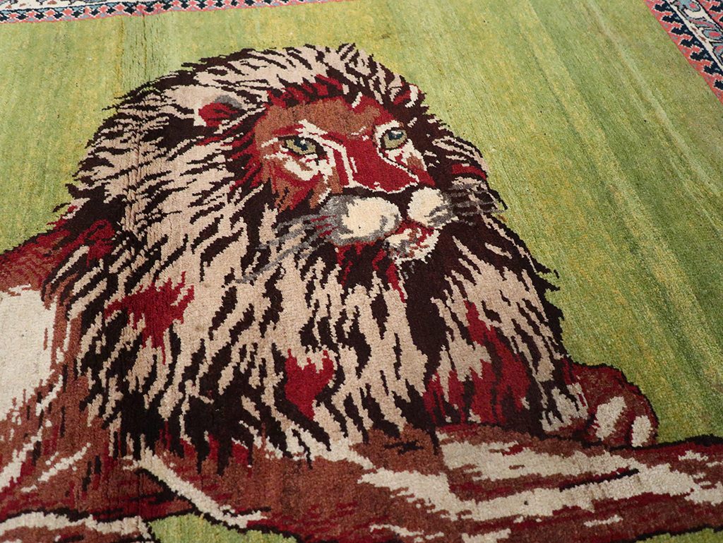 Vintage Persian Gabbeh Pictorial Rug, No.13415 - Galerie Shabab