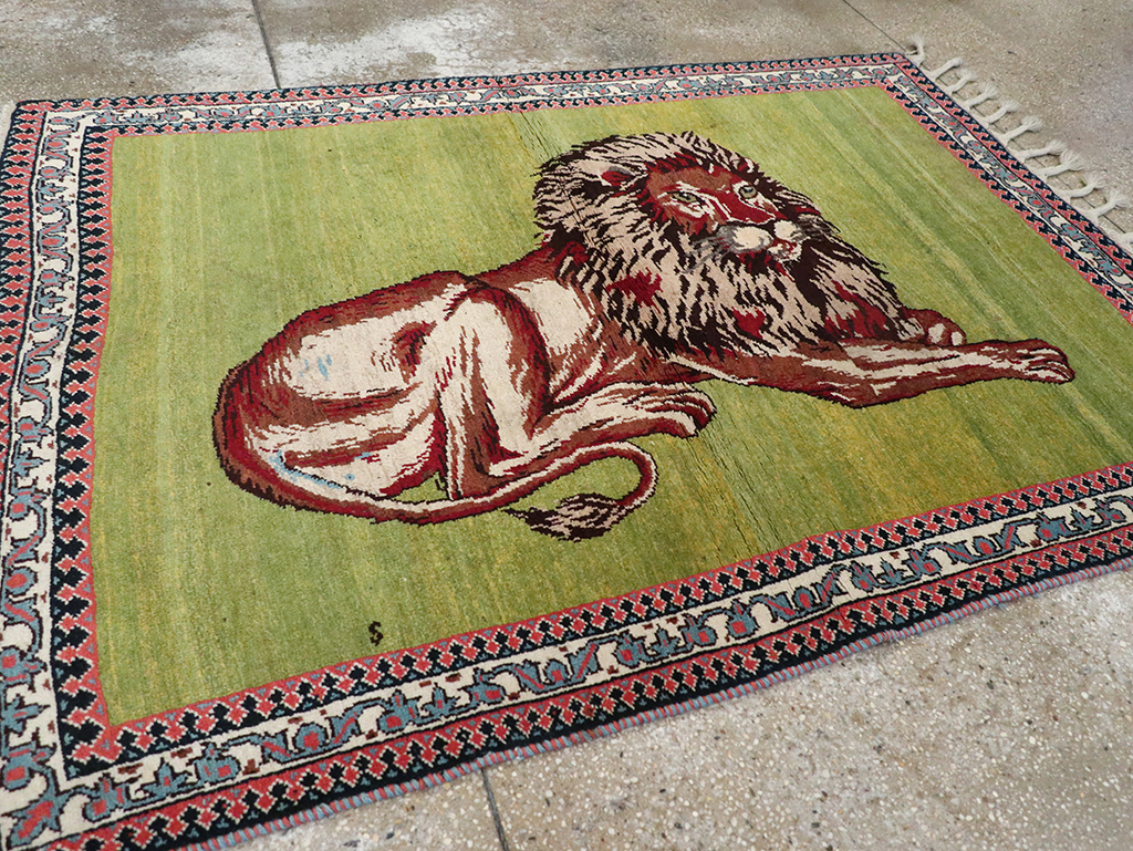 Vintage Persian Gabbeh Pictorial Rug, No.13415 - Galerie Shabab