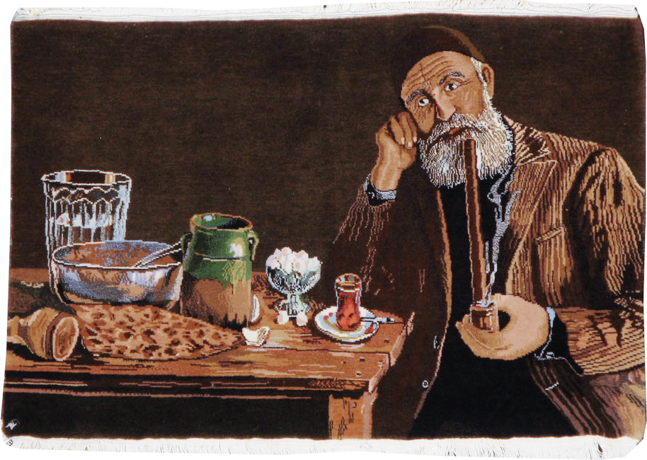 Vintage Persian Tabriz Pictorial Rug, No.13515 - Galerie Shabab