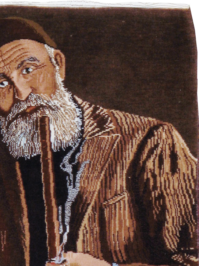 Vintage Persian Tabriz Pictorial Rug, No.13515 - Galerie Shabab