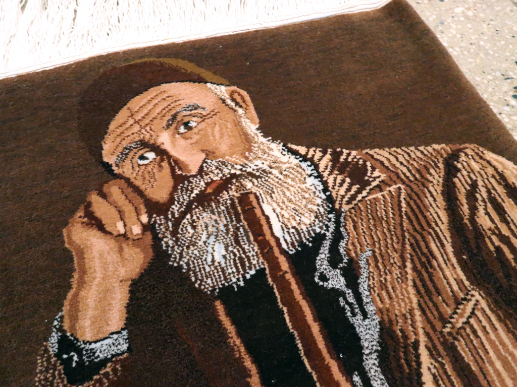 Vintage Persian Tabriz Pictorial Rug, No.13515 - Galerie Shabab