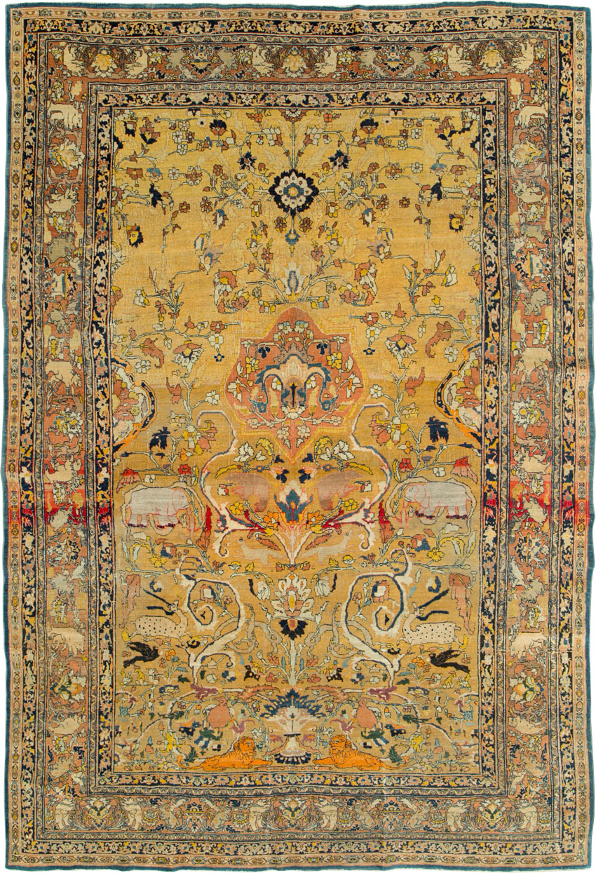 Antique Persian Tabriz Pictorial Carpet, No.13520 - Galerie Shabab