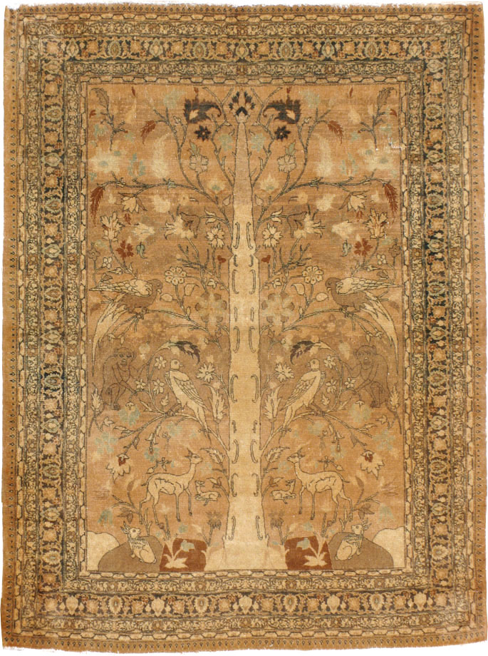 Antique Persian Tabriz Pictorial Carpet, No.13541 - Galerie Shabab