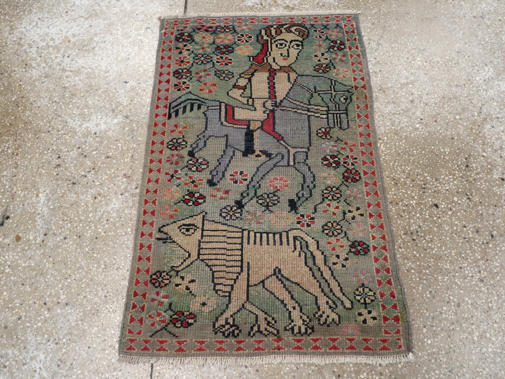 Antique Persian Malayer Pictorial Rug (Pair: 1 of 2), No.13667 - Galerie Shabab