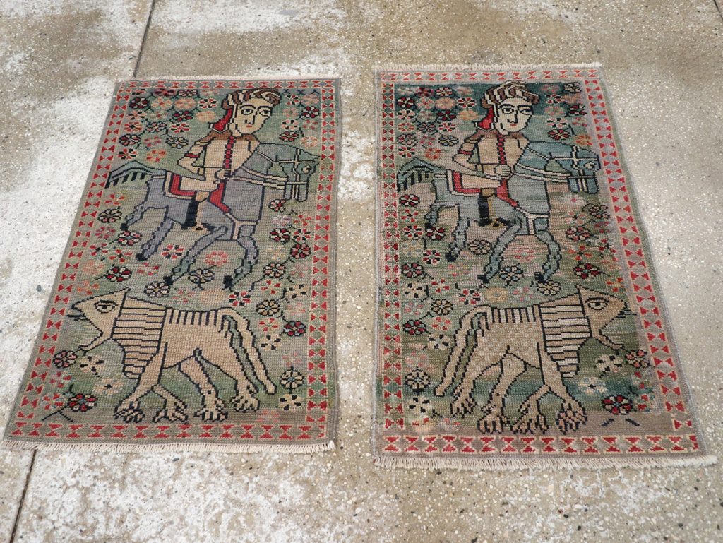 Antique Persian Malayer Pictorial Rug (Pair: 1 of 2), No.13667 - Galerie Shabab