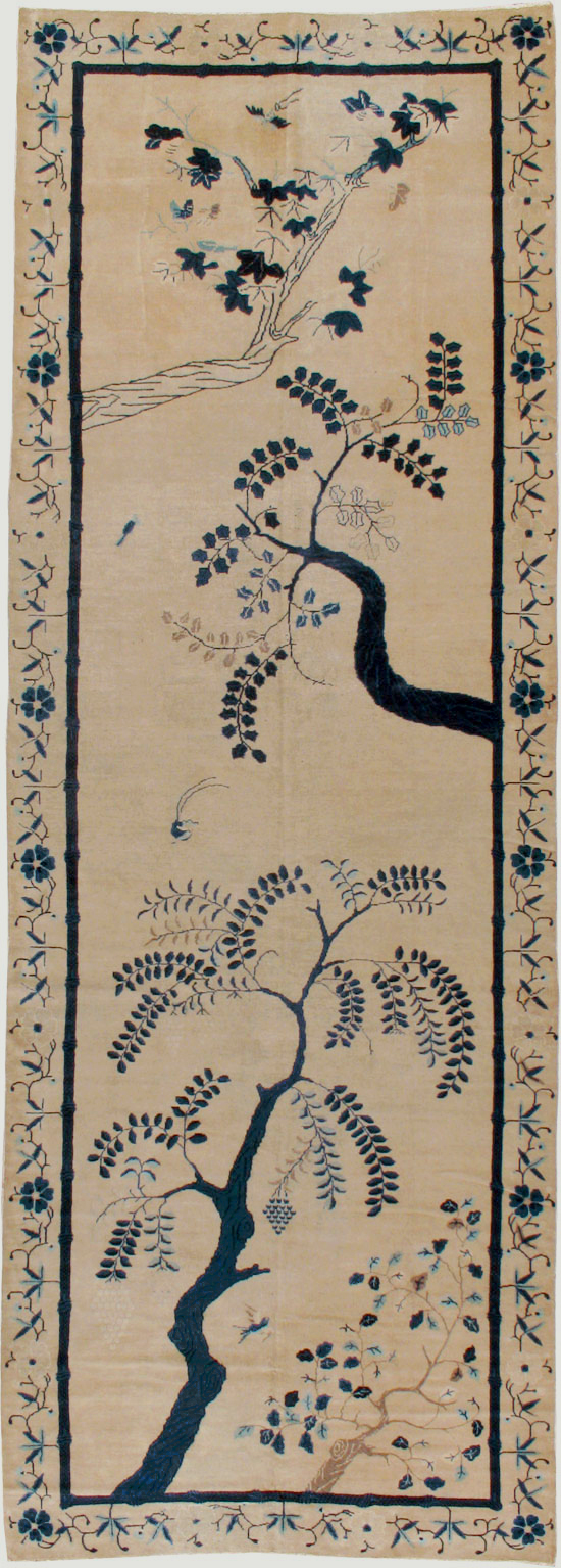 Antique Chinese Peking Wide Gallery Runner, No.13708 - Galerie Shabab