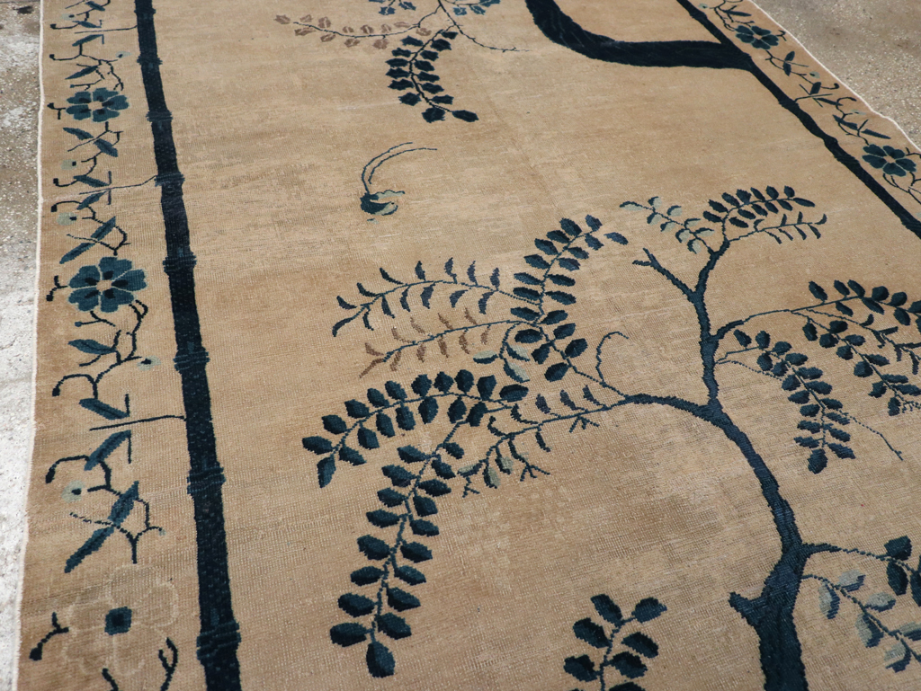 Antique Chinese Peking Wide Gallery Runner, No.13708 - Galerie Shabab