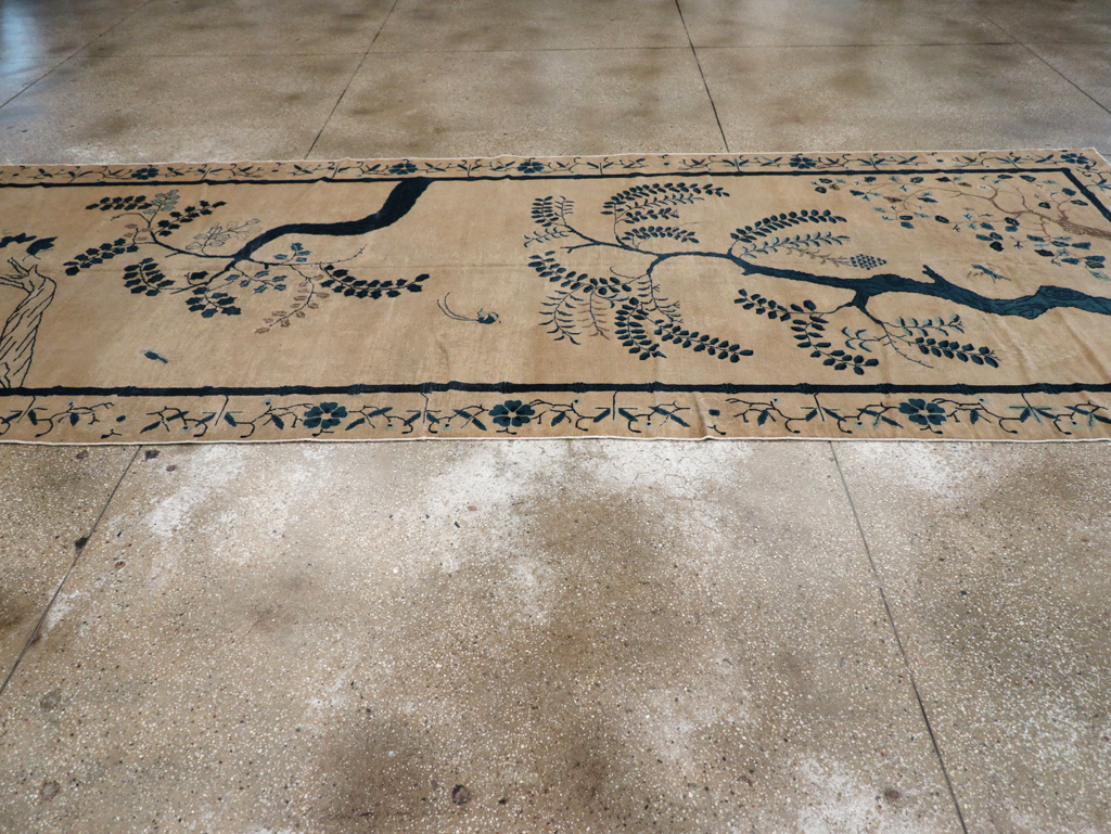 Antique Chinese Peking Wide Gallery Runner, No.13708 - Galerie Shabab