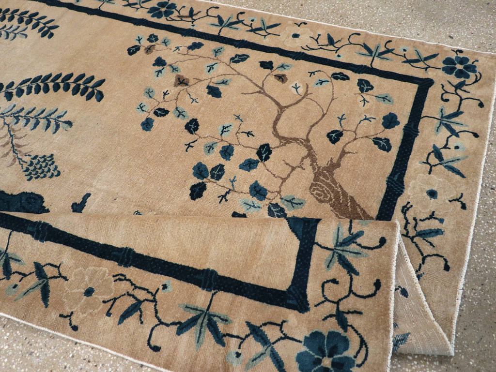 Antique Chinese Peking Wide Gallery Runner, No.13708 - Galerie Shabab