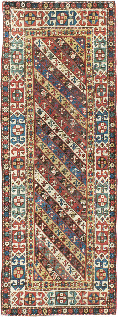 Antique Caucasian Kazak Long Rug, No.13719 - Galerie Shabab