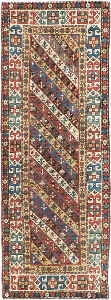 Antique Caucasian Kazak Long Rug, No.13719 - Galerie Shabab