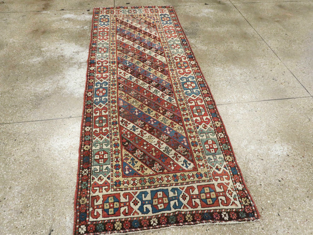 Antique Caucasian Kazak Long Rug, No.13719 - Galerie Shabab