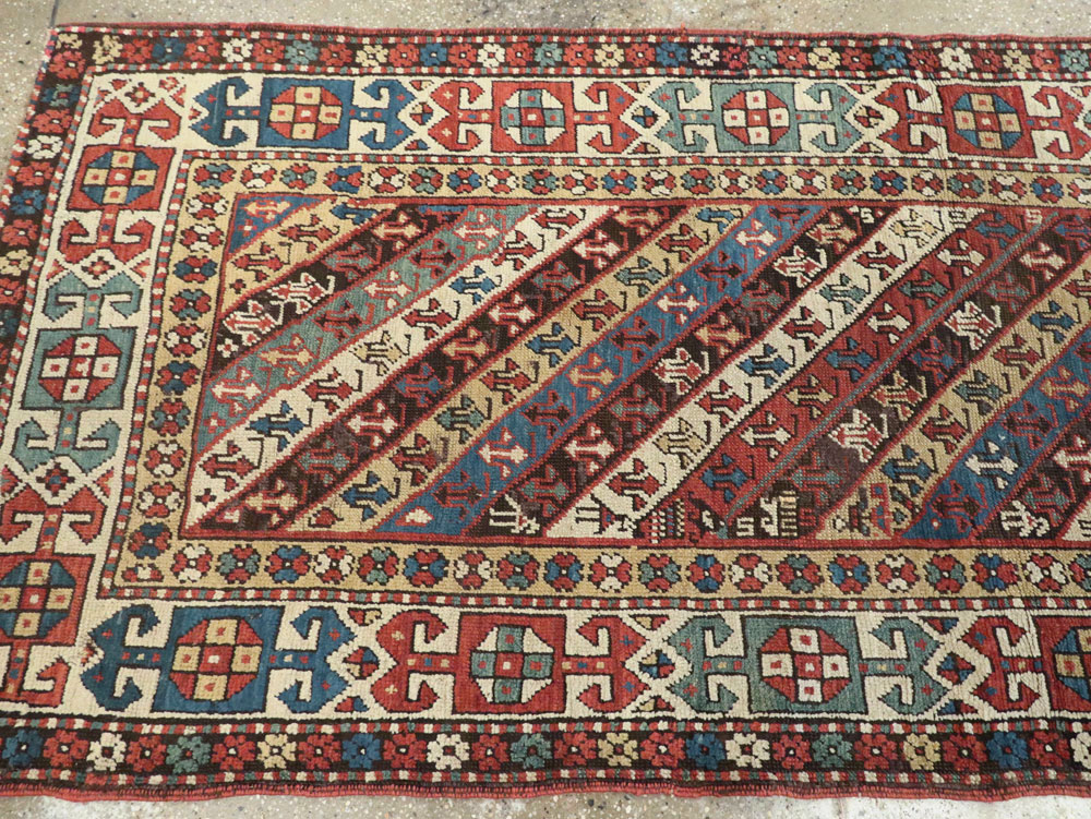 Antique Caucasian Kazak Long Rug, No.13719 - Galerie Shabab