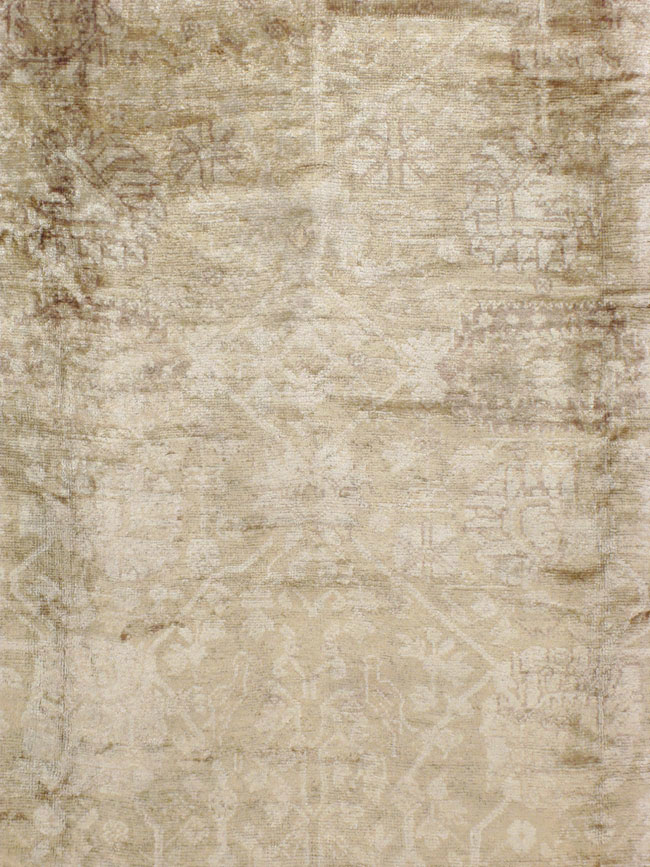 Vintage Turkish Oushak Carpet, No.13835 - Galerie Shabab