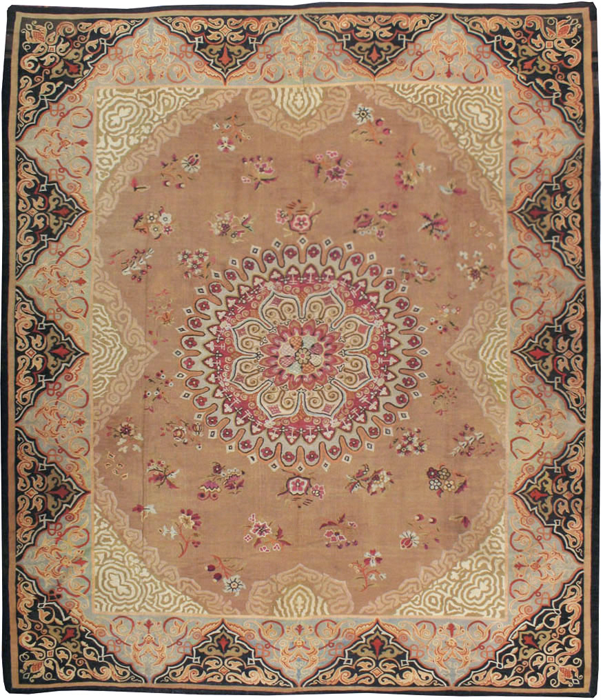 Antique French Aubusson Carpet, No.13841 - Galerie Shabab