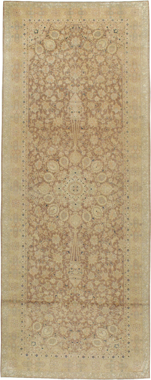 Antique Persian Tabriz Wide Gallery Runner, No.13846 - Galerie Shabab