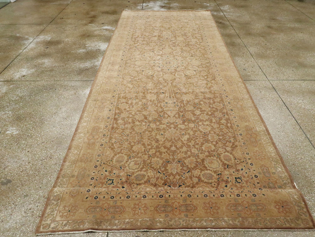 Antique Persian Tabriz Wide Gallery Runner, No.13846 - Galerie Shabab