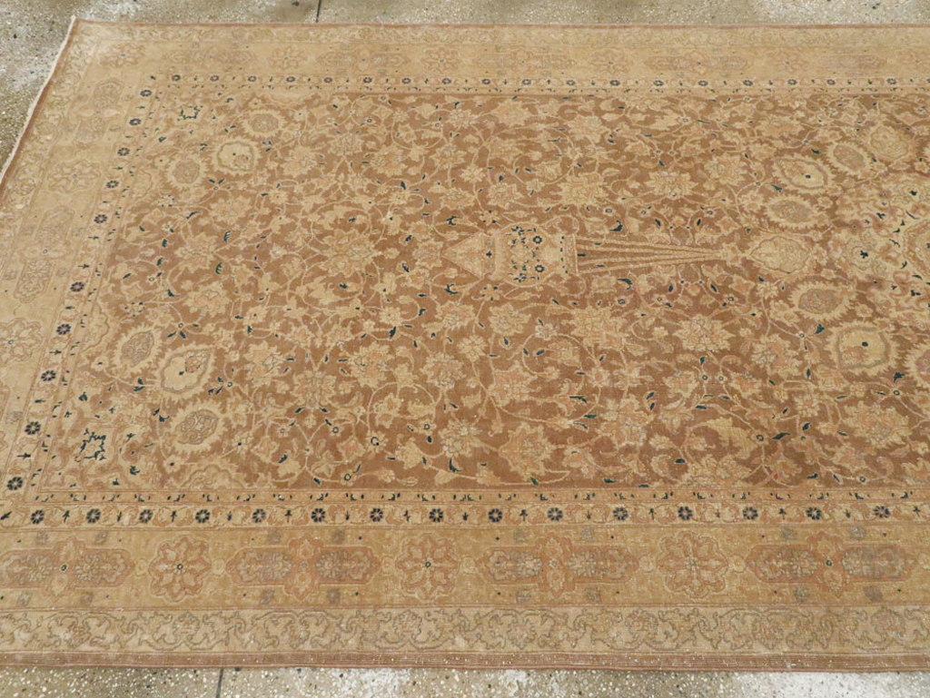 Antique Persian Tabriz Wide Gallery Runner, No.13846 - Galerie Shabab