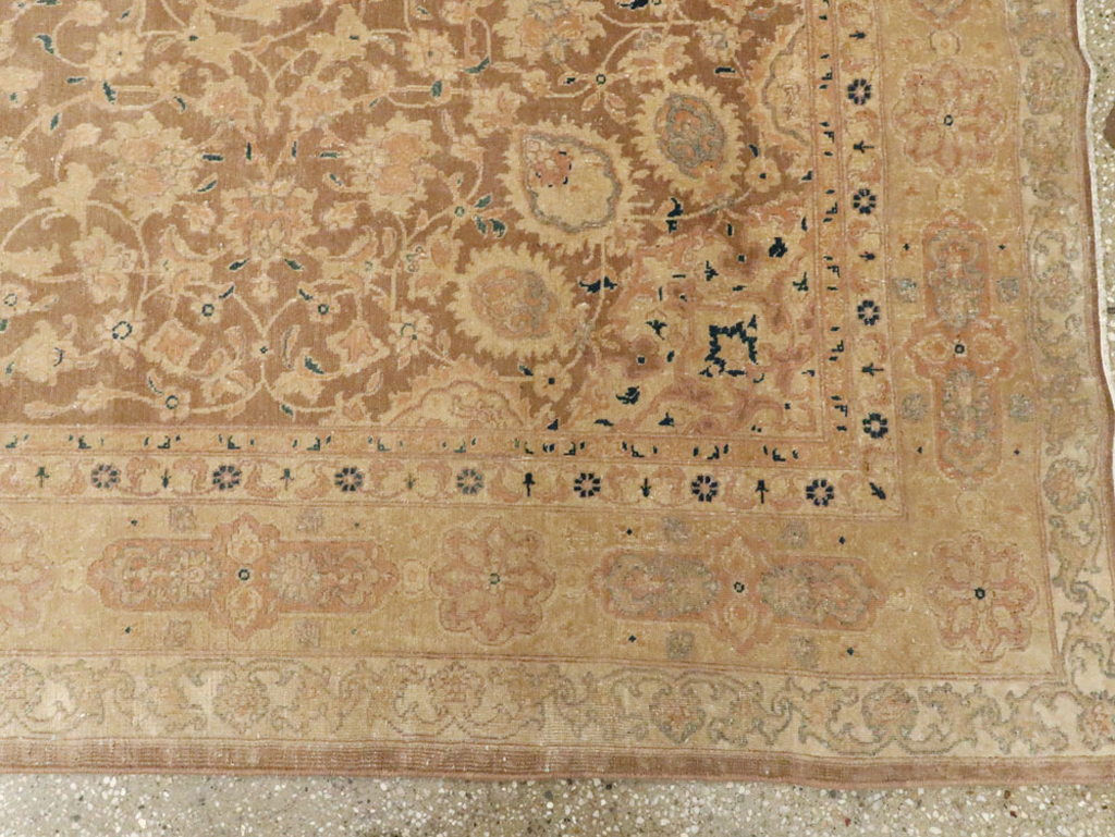 Antique Persian Tabriz Wide Gallery Runner, No.13846 - Galerie Shabab