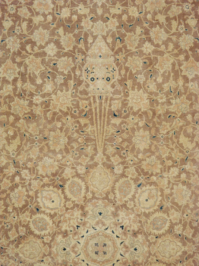 Antique Persian Tabriz Wide Gallery Runner, No.13846 - Galerie Shabab