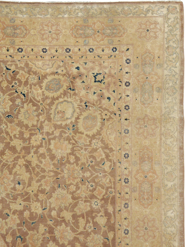 Antique Persian Tabriz Wide Gallery Runner, No.13846 - Galerie Shabab
