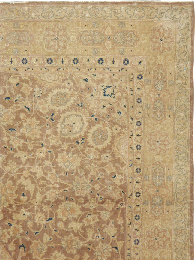 Antique Persian Tabriz Wide Gallery Runner, No.13846 - Galerie Shabab