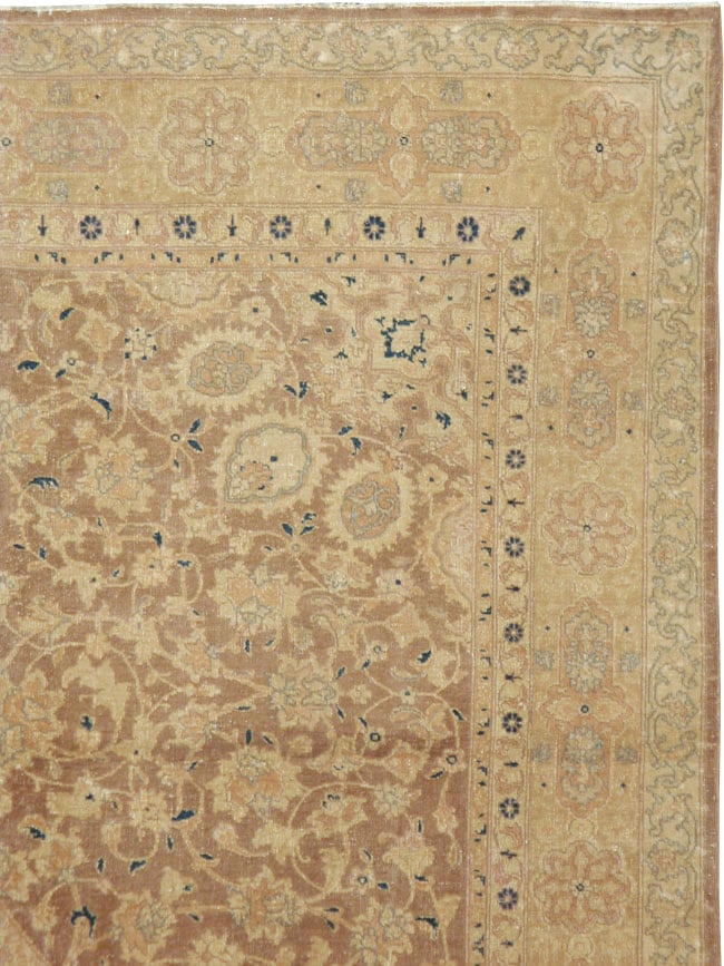 Antique Persian Tabriz Wide Gallery Runner, No.13846 - Galerie Shabab