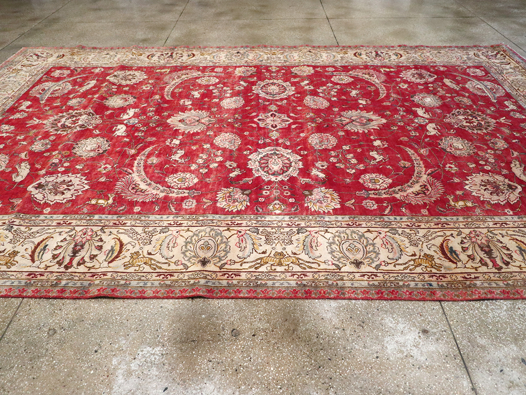 Vintage Persian Tabriz Carpet, No.13859 - Galerie Shabab