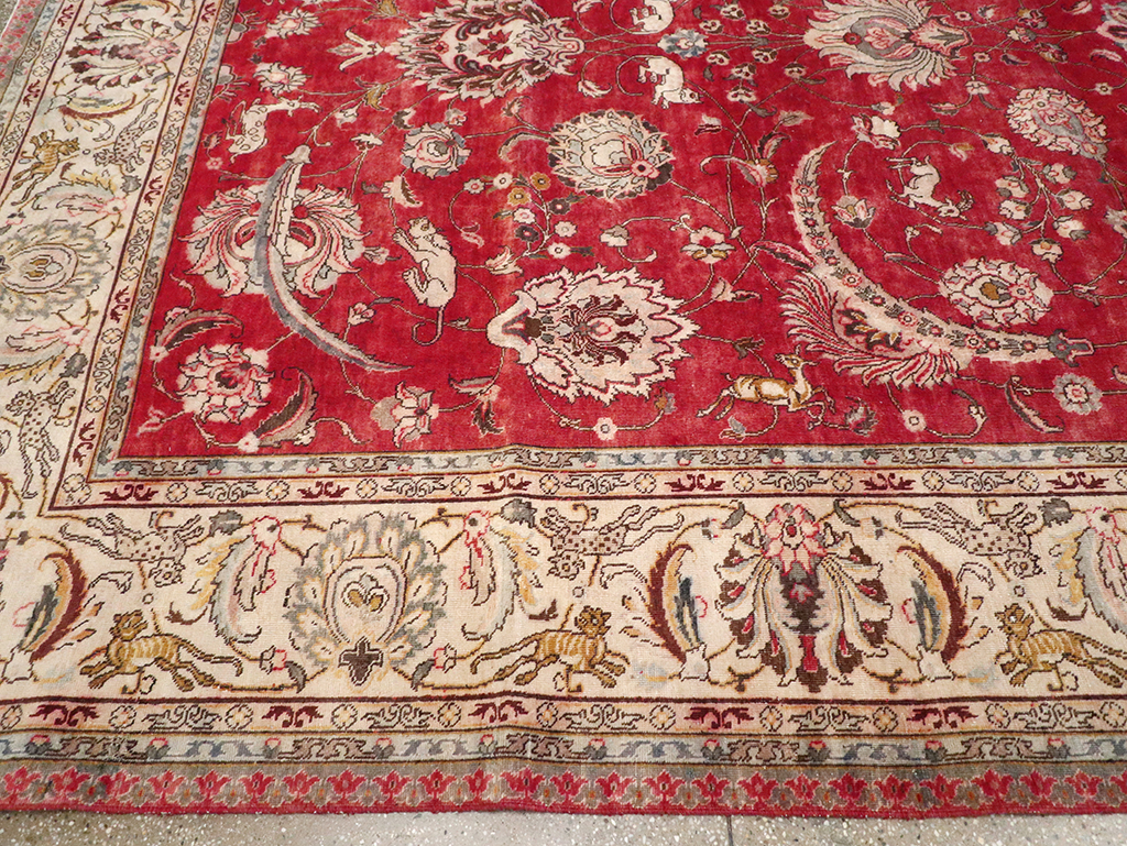 Vintage Persian Tabriz Carpet, No.13859 - Galerie Shabab
