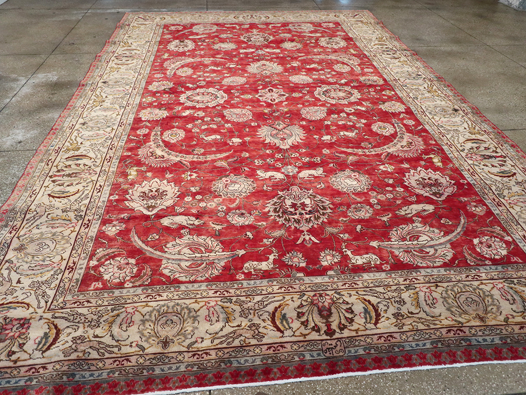 Vintage Persian Tabriz Carpet, No.13859 - Galerie Shabab