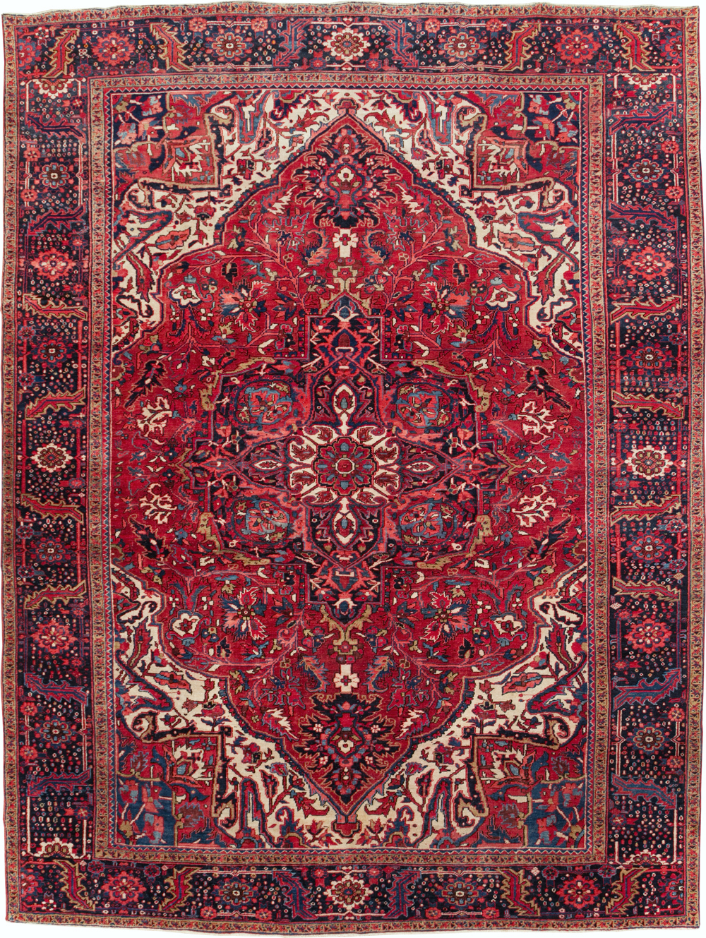 Vintage Persian Heriz Room Size Carpet, No.13870 - Galerie Shabab