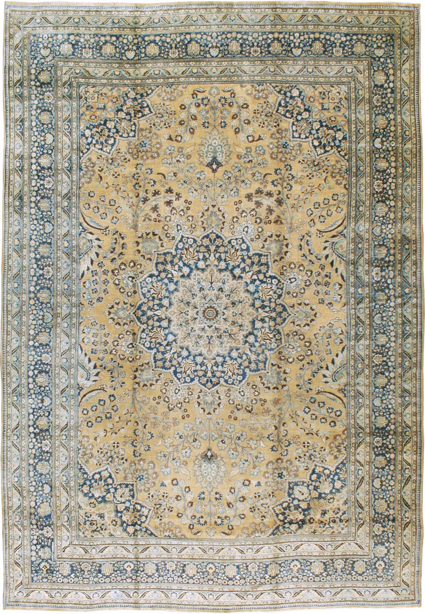Vintage Persian Mashad Carpet, No.13888 - Galerie Shabab