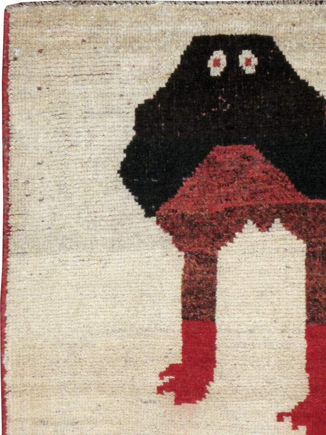 Vintage Gabbeh Pictorial Rug, No.13915 - Galerie Shabab