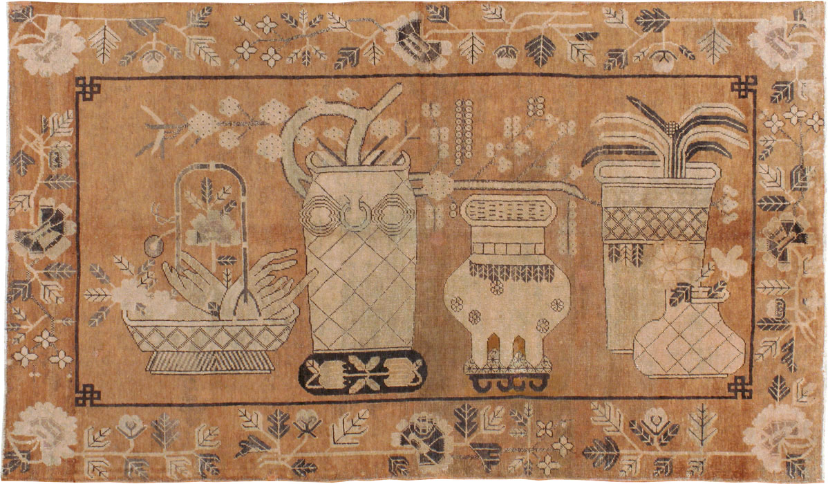 Vintage East Turkestan Khotan Rug, No.13959 - Galerie Shabab