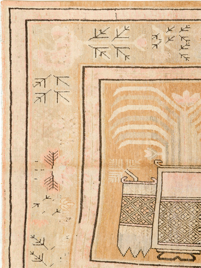 Vintage East Turkestan Khotan Pictorial Carpet, No.13962 - Galerie Shabab