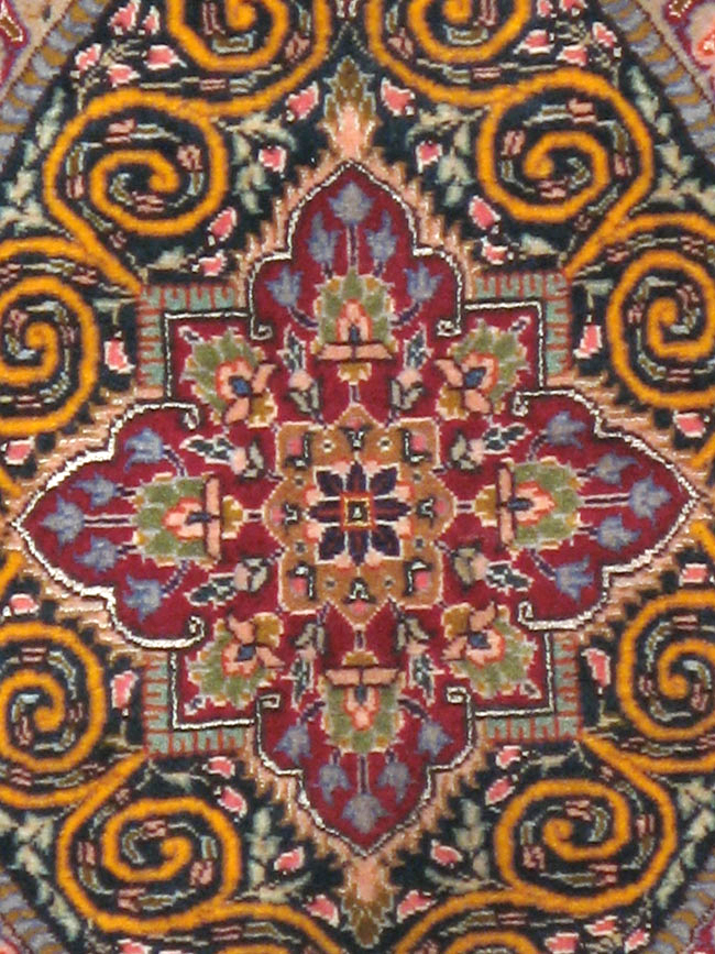 Vintage Persian Tabriz Oval Carpet (Pair: 1 of 2), No.14005 - Galerie Shabab