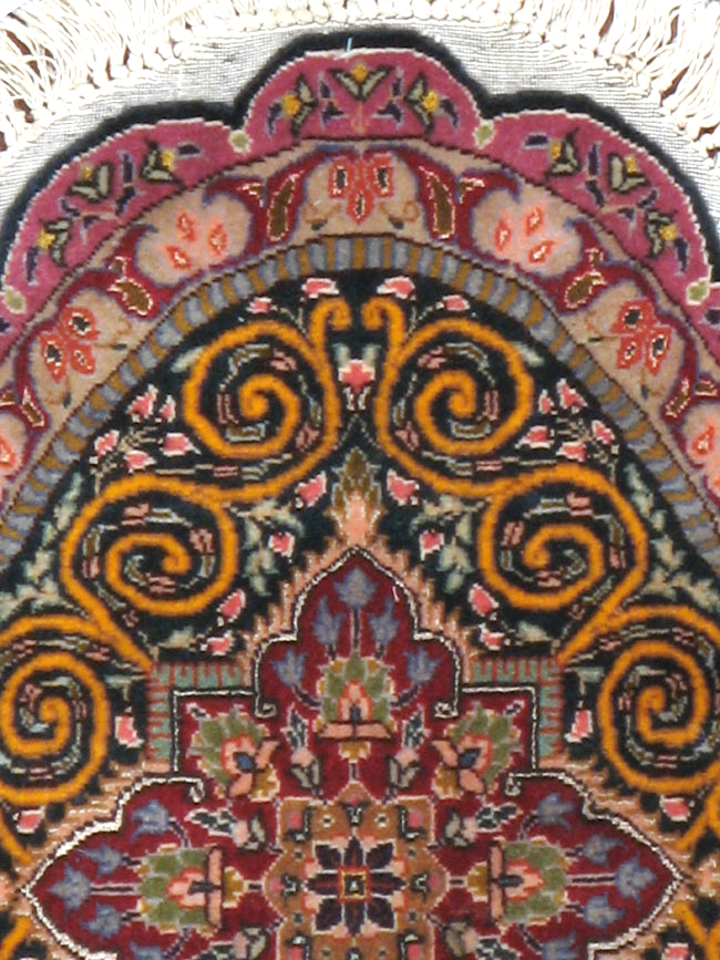 Vintage Persian Tabriz Oval Carpet (Pair: 1 of 2), No.14005 - Galerie Shabab