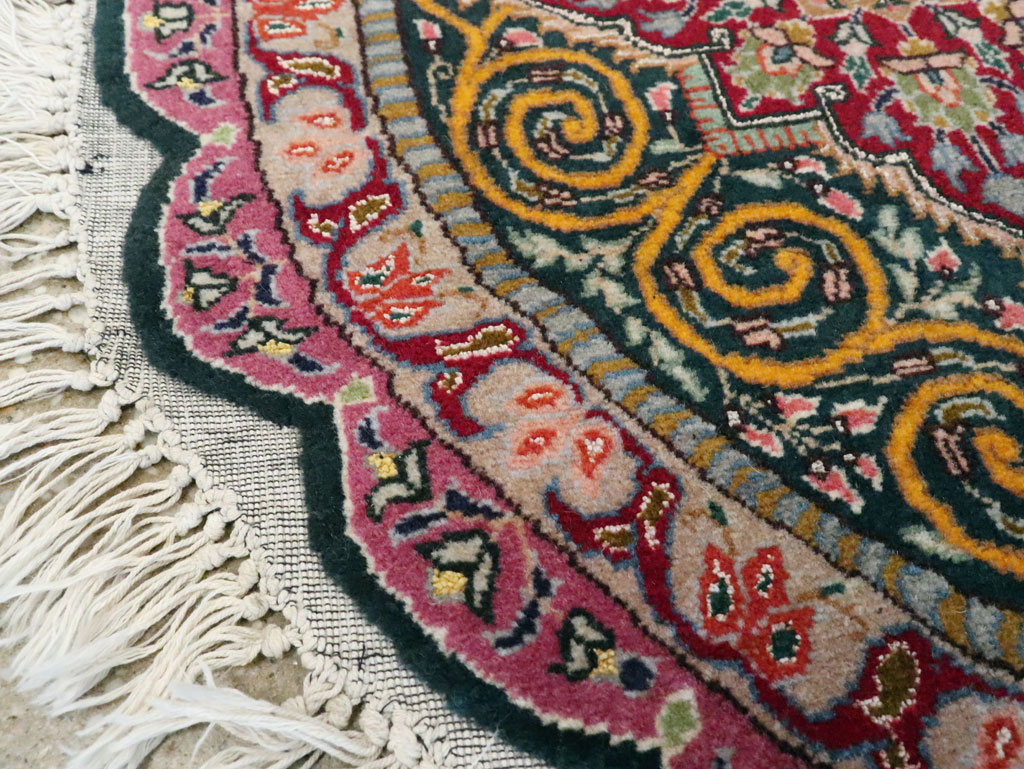 Vintage Persian Tabriz Oval Carpet (Pair: 1 of 2), No.14005 - Galerie Shabab