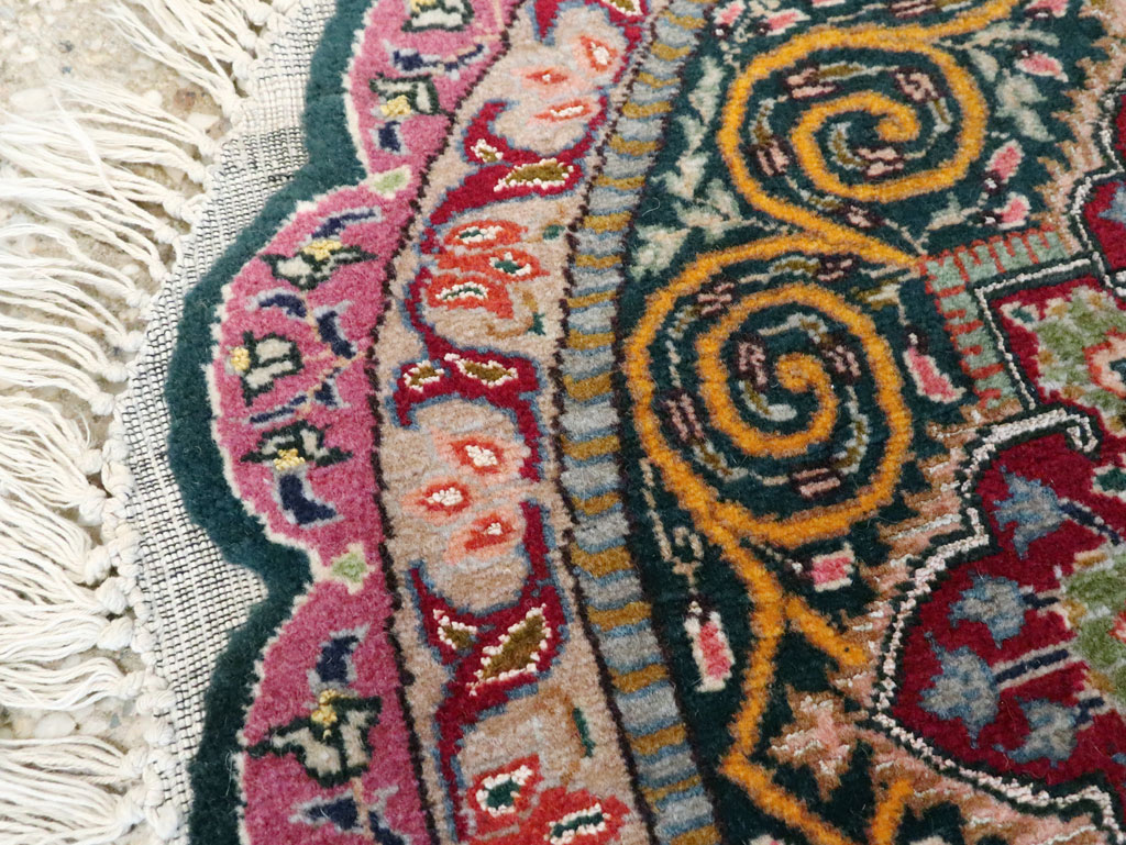 Vintage Persian Tabriz Oval Carpet (Pair: 1 of 2), No.14005 - Galerie Shabab