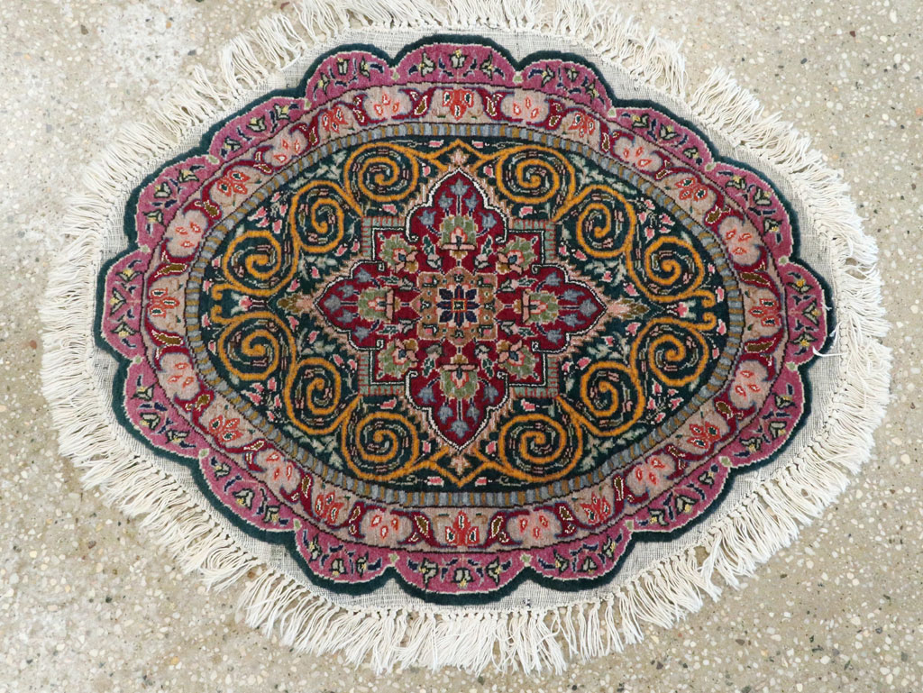 Vintage Persian Tabriz Oval Carpet (Pair: 1 of 2), No.14005 - Galerie Shabab
